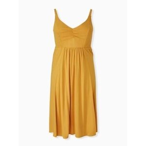 Torrid Midi Lenny Smocked Bodice Sleeveless Dress Yellow Women’s Plus Size 4x